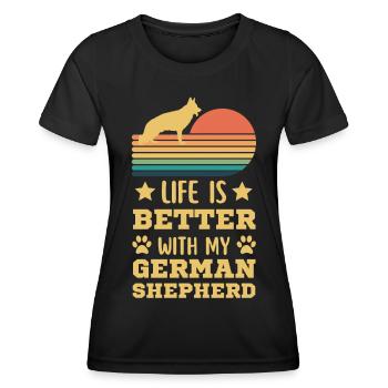 Legendary German Shepherd Vintage Retro - Women's Functional T-Shirt - black - Front - AI Model Female 172 light (172cm)