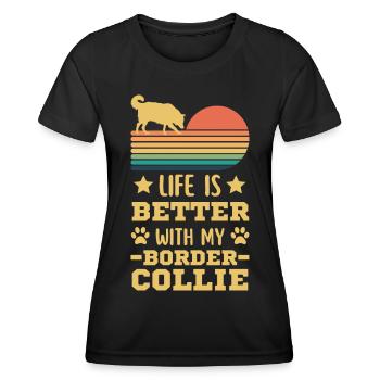 Legendary Border collie Vintage Retro - Women's Functional T-Shirt - black - Front - AI Model Female 172 light (172cm)