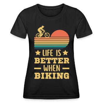 Biking retro vintage. Cycling mountain biking. - Women's Functional T-Shirt - black - Front - AI Model Female 172 light (172cm)