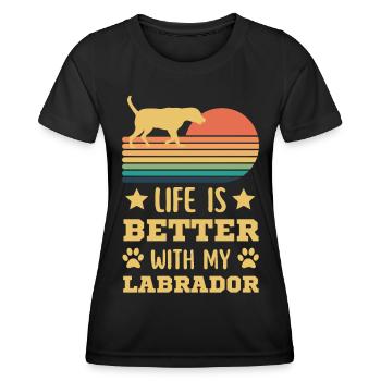 Legendary Labrador Retriever Vintage Retro - Women's Functional T-Shirt - black - Front - AI Model Female 172 light (172cm)