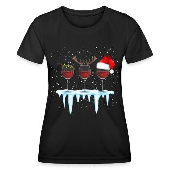 Vin chaud de Noël - T-shirt sport Femme - noir - Devant - AI Model Female 172 light (172cm)