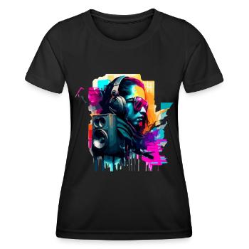 Le DJ - T-shirt sport Femme - noir - Devant - AI Model Female 172 light (172cm)