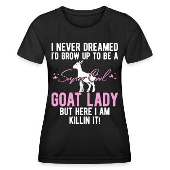 Chèvre maman cadeau chèvre chèvre titulaire en disant - T-shirt sport Femme - noir - Devant - AI Model Female 172 light (172cm)