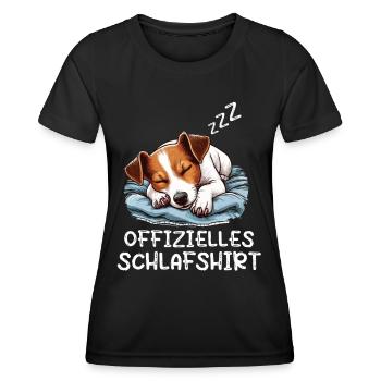 Offizielles Schlafshirt Jack Russel Hundeliebhaber - Frauen Funktions-T-Shirt - Schwarz - Vorne - AI Model Female 172 light (172cm)