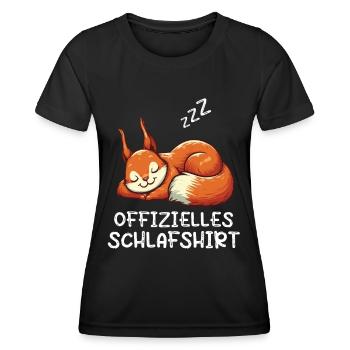 Offizielles Schlafshirt Eichhörnchen Eichhorn - Frauen Funktions-T-Shirt - Schwarz - Vorne - AI Model Female 172 light (172cm)