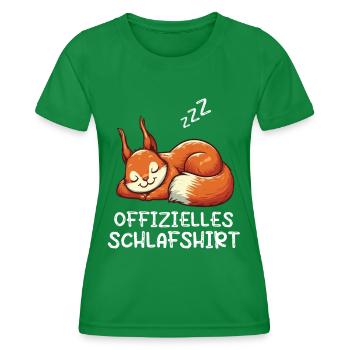 Offizielles Schlafshirt Eichhörnchen Eichhorn - Frauen Funktions-T-Shirt - Kelly Green - Vorne - AI Model Female 172 dark (172cm)
