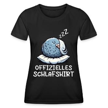 Offizielles Schlafshirt Taube Tauben Taubenzüchter - Frauen Funktions-T-Shirt - Schwarz - Vorne - AI Model Female 172 light (172cm)