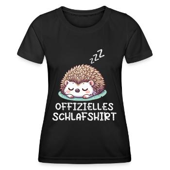 Offizielles Schlafshirt Igel Igelliebhaber - Frauen Funktions-T-Shirt - Schwarz - Vorne - AI Model Female 172 light (172cm)