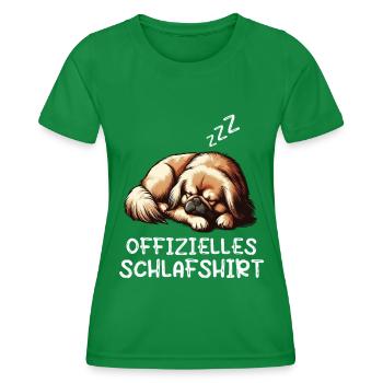 Offizielles Schlafshirt Pekinese Pekinesenhalter - Frauen Funktions-T-Shirt - Kelly Green - Vorne - AI Model Female 172 dark (172cm)