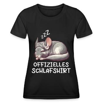 Offizielles Schlafshirt Chinchilla Chinchillas - Frauen Funktions-T-Shirt - Schwarz - Vorne - AI Model Female 172 light (172cm)