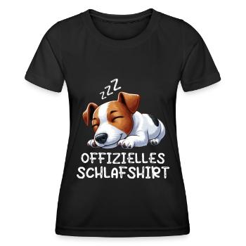 Offizielles Schlafshirt Jack Russel Hundeliebhaber - Frauen Funktions-T-Shirt - Schwarz - Vorne - AI Model Female 172 light (172cm)