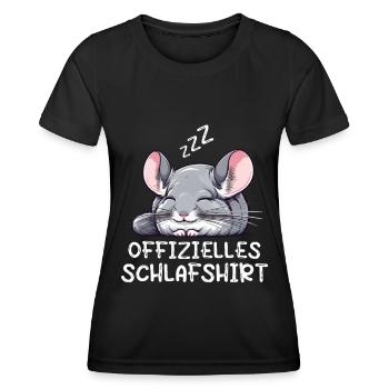 Offizielles Schlafshirt Chinchilla Chinchillas - Frauen Funktions-T-Shirt - Schwarz - Vorne - AI Model Female 172 light (172cm)