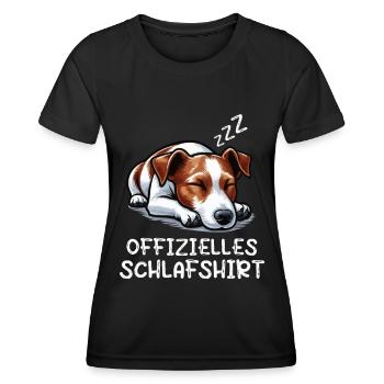 Offizielles Schlafshirt Jack Russel Hundeliebhaber - Frauen Funktions-T-Shirt - Schwarz - Vorne - AI Model Female 172 light (172cm)