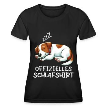 Offizielles Schlafshirt Jack Russel Hundeliebhaber - Frauen Funktions-T-Shirt - Schwarz - Vorne - AI Model Female 172 light (172cm)
