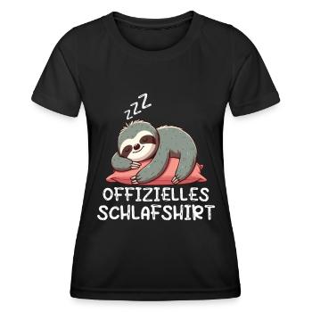 Offizielles Schlafshirt Faultier Faultierliebhaber - Frauen Funktions-T-Shirt - Schwarz - Vorne - AI Model Female 172 light (172cm)