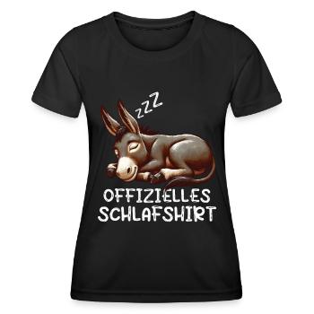 Offizielles Schlafshirt Esel Eselchen Muli mulis - Frauen Funktions-T-Shirt - Schwarz - Vorne - AI Model Female 172 light (172cm)