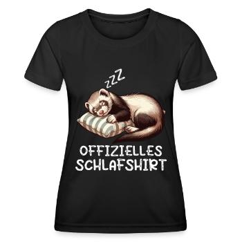 Offizielles Schlafshirt Frettchen Frettchenhalter - Frauen Funktions-T-Shirt - Schwarz - Vorne - AI Model Female 172 light (172cm)