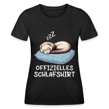 Offizielles Schlafshirt Frettchen Frettchenhalter - Frauen Funktions-T-Shirt - Schwarz - Vorne - AI Model Female 172 light (172cm)
