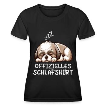 Offizielles Schlafshirt Shih tzu Shih tzus Hund - Frauen Funktions-T-Shirt - Schwarz - Vorne - AI Model Female 172 light (172cm)