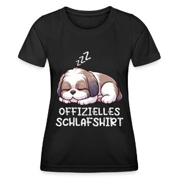 Offizielles Schlafshirt Shih tzu Shih tzus Hund - Frauen Funktions-T-Shirt - Schwarz - Vorne - AI Model Female 172 light (172cm)