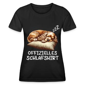 Offizielles Schlafshirt Cocker Spaniel Besitzer - Frauen Funktions-T-Shirt - Schwarz - Vorne - AI Model Female 172 light (172cm)