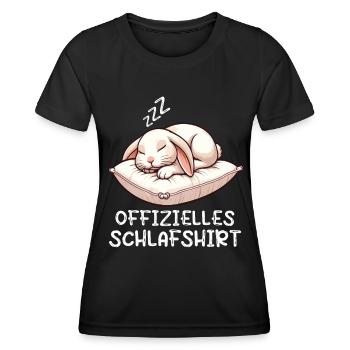 Offizielles Schlafshirt Kaninchen Hase Hasen - Frauen Funktions-T-Shirt - Schwarz - Vorne - AI Model Female 172 light (172cm)