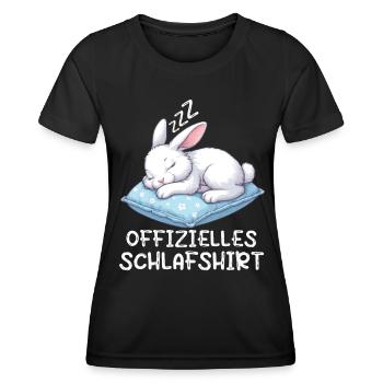 Offizielles Schlafshirt Kaninchen Hase Hasen - Frauen Funktions-T-Shirt - Schwarz - Vorne - AI Model Female 172 light (172cm)