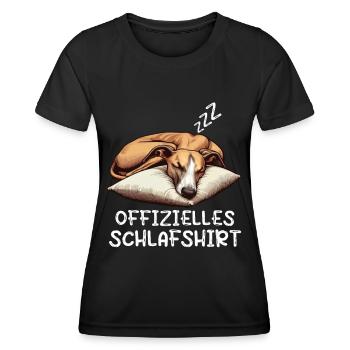 Offizielles Schlafshirt Whippet Windhund Whippets - Frauen Funktions-T-Shirt - Schwarz - Vorne - AI Model Female 172 light (172cm)