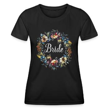 Bridal Flower Wreath Young Donkey Girl Gift - Women's Functional T-Shirt - black - Front - AI Model Female 172 light (172cm)