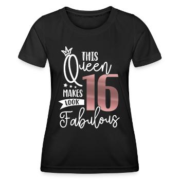 16 Years Girl 16th Birthday Gift Girl - Women's Functional T-Shirt - black - Front - AI Model Female 172 light (172cm)