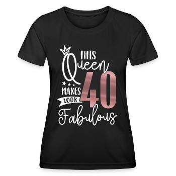 40 Years Cadeau 40e anniversaire femme femme - T-shirt sport Femme - noir - Devant - AI Model Female 172 light (172cm)
