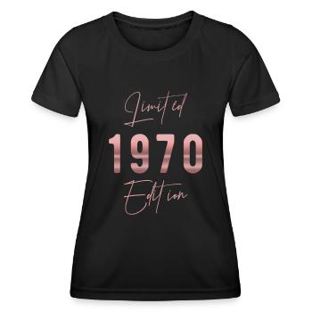 Édition limitée 1970's Vintage Anniversaire des femmes - T-shirt sport Femme - noir - Devant - AI Model Female 172 light (172cm)