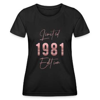 Limited Edition 1981 Vintage Women's Birthday - Women's Functional T-Shirt - black - Front - AI Model Female 172 light (172cm)