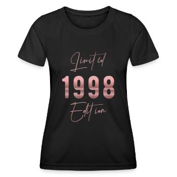 Limited Edition 1998 Vintage Women's Birthday - Women's Functional T-Shirt - black - Front - AI Model Female 172 light (172cm)