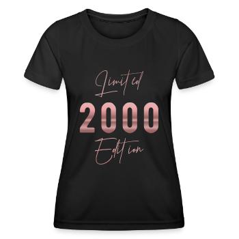 Limited Edition 2000 Jahrgang Frauen Geburtstag - Frauen Funktions-T-Shirt - Schwarz - Vorne - AI Model Female 172 light (172cm)