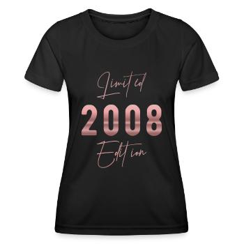 Limited Edition 2008 Jahrgang Frauen Geburtstag - Frauen Funktions-T-Shirt - Schwarz - Vorne - AI Model Female 172 light (172cm)