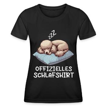 Offizielles Schlafshirt Pudel Pudelbesitzer - Frauen Funktions-T-Shirt - Schwarz - Vorne - AI Model Female 172 light (172cm)