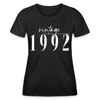 Vintage 1992 Elegant Minimalist Birthday - Women's Functional T-Shirt - black - Front - AI Model Female 172 light (172cm)