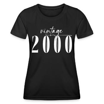 Vintage 2000 Elegant Minimalistisch Geburtstag - Frauen Funktions-T-Shirt - Schwarz - Vorne - AI Model Female 172 light (172cm)