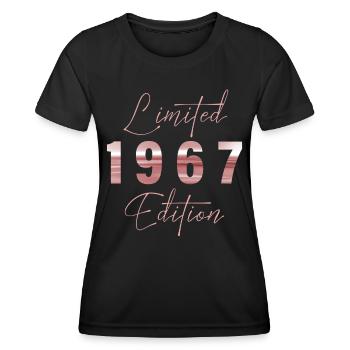 Minimalist Limited 1967 Edition Geburtstag Pastel - Frauen Funktions-T-Shirt - Schwarz - Vorne - AI Model Female 172 light (172cm)