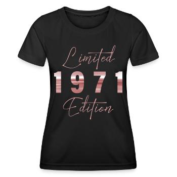 Minimalist Limited 1971 Edition Geburtstag Pastel - Frauen Funktions-T-Shirt - Schwarz - Vorne - AI Model Female 172 light (172cm)