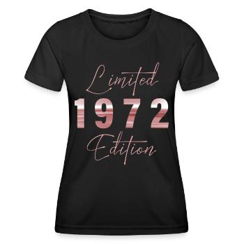 Minimalist Limited 1972 Edition Geburtstag Pastel - Frauen Funktions-T-Shirt - Schwarz - Vorne - AI Model Female 172 light (172cm)