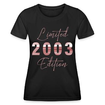Minimalist Limited 2003 Edition Geburtstag Pastel - Frauen Funktions-T-Shirt - Schwarz - Vorne - AI Model Female 172 light (172cm)