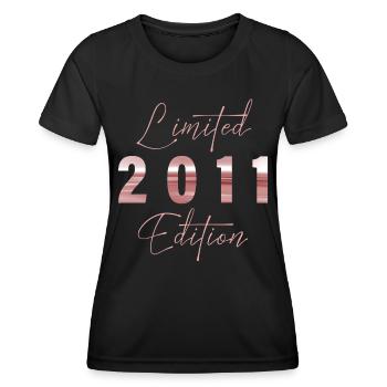 Minimalist Limited 2011 Edition Geburtstag Pastel - Frauen Funktions-T-Shirt - Schwarz - Vorne - AI Model Female 172 light (172cm)