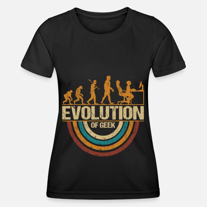 Computer Nerd Programmierer Evolution witzige - Frauen Funktions-T-Shirt - Schwarz