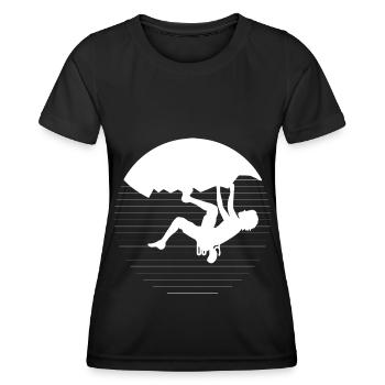 Klettern Climbing Bergsteigen Kletterwand - Frauen Funktions-T-Shirt - Schwarz - Vorne - AI Model Female 172 light (172cm)