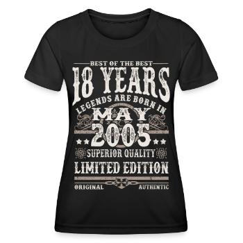 Born in May 2005 - 18 years old - Women's Functional T-Shirt - black - Front - AI Model Female 172 light (172cm)