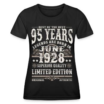 Born in Juni 1928 - 95 years old - Women's Functional T-Shirt - black - Front - AI Model Female 172 light (172cm)