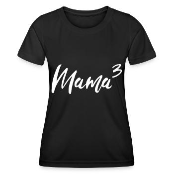 Mama Hoch Drei - Frauen Funktions-T-Shirt - Schwarz - Vorne - AI Model Female 172 light (172cm)