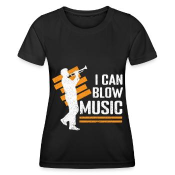 Wind instrument Saxophone Baritone Euphonium Tuba - Women's Functional T-Shirt - black - Front - AI Model Female 172 light (172cm)